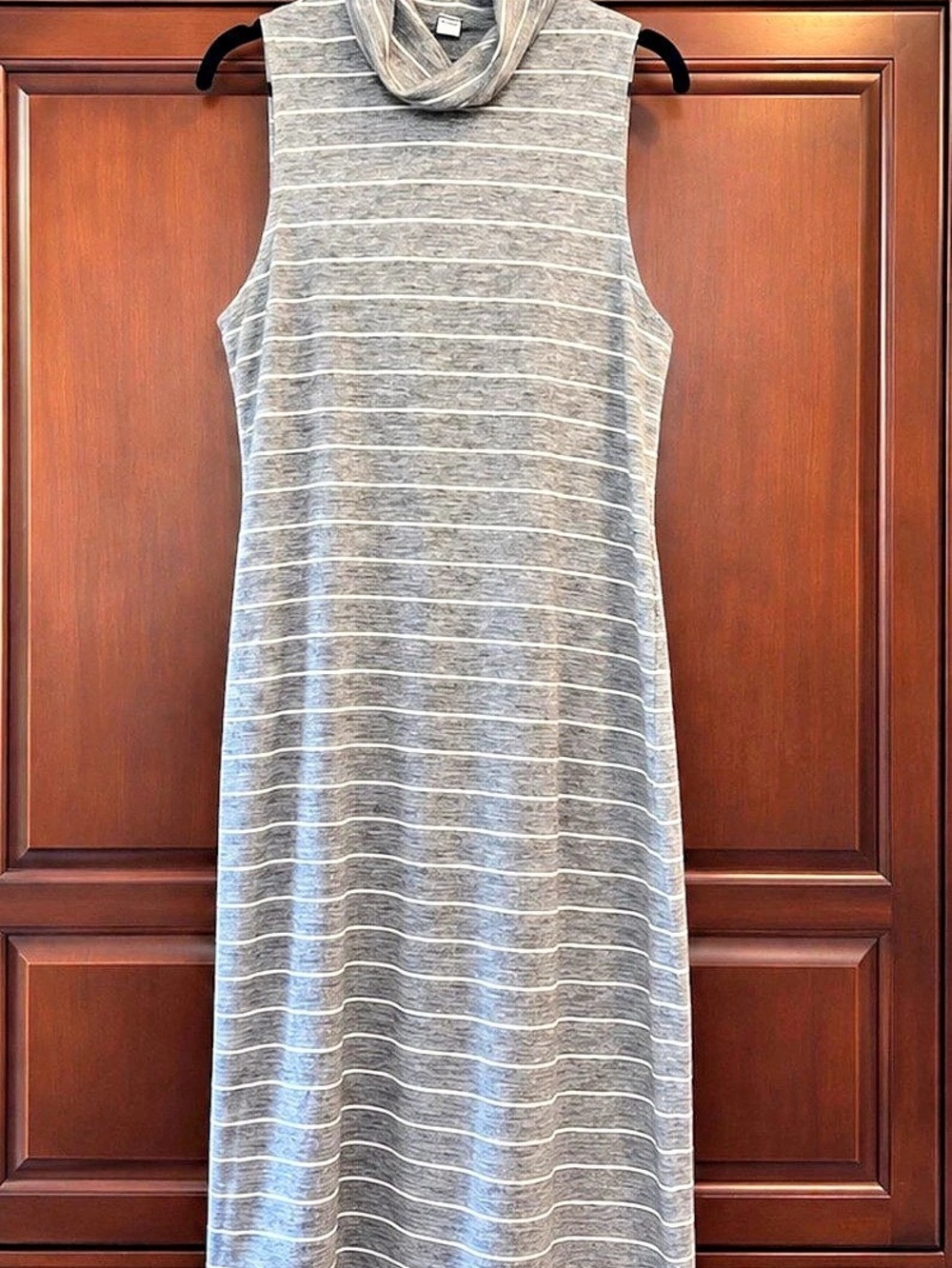 Old Navy Gray & White Striped Maxi Dress